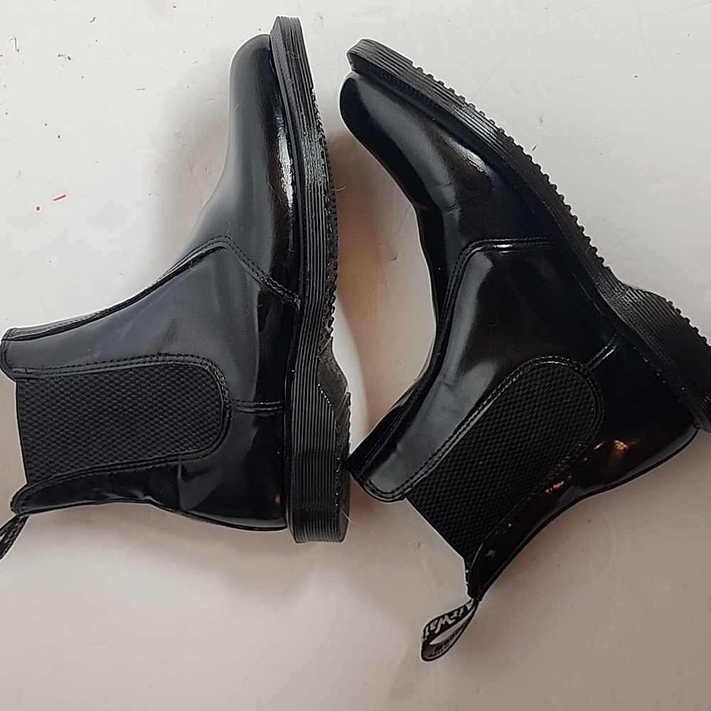 Dr. Martens Black Patent Chelsea Combat Boots - Picture 6 of 13